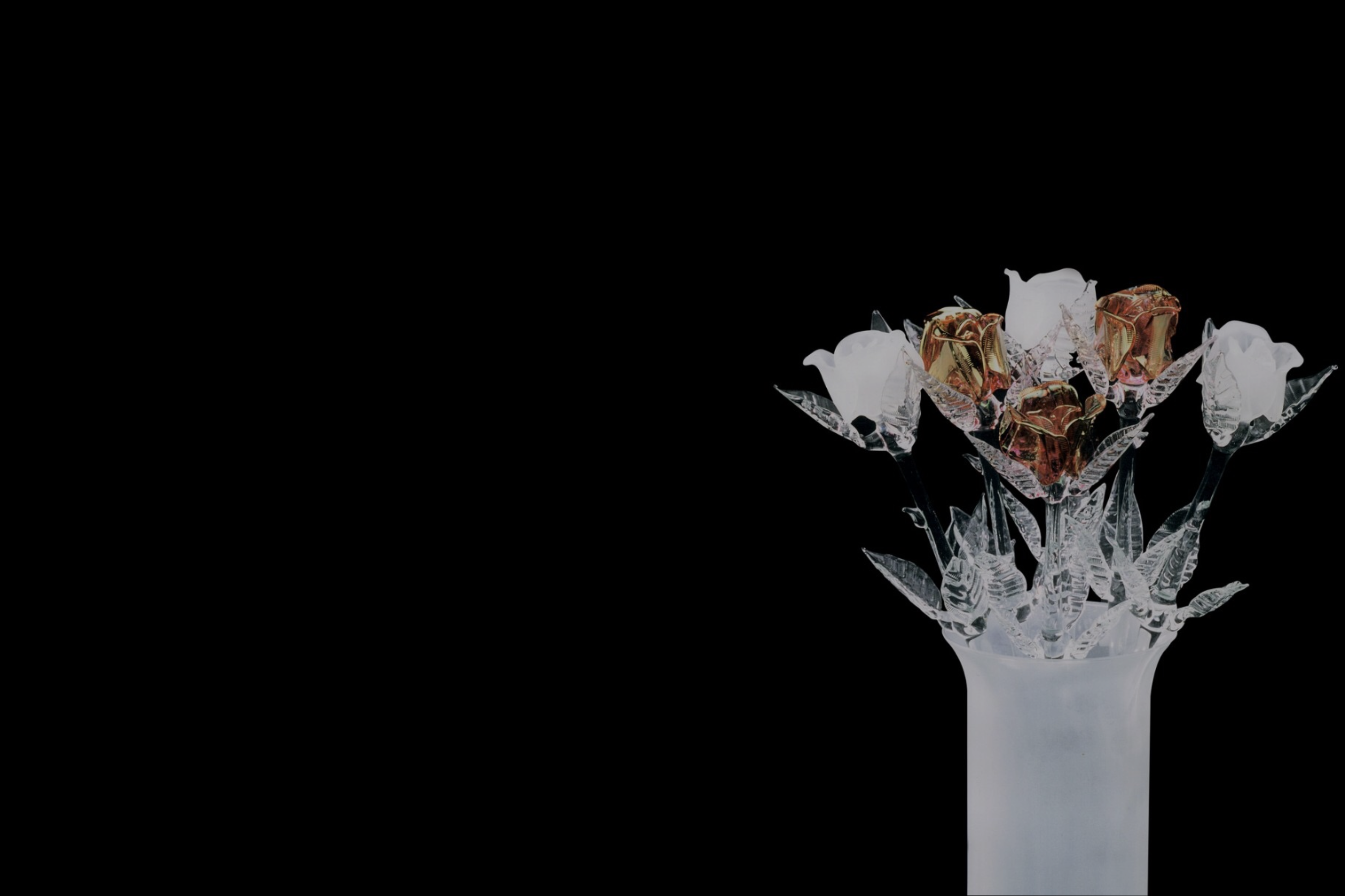 Glass rose sculpture